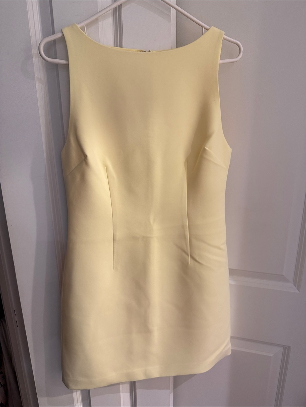Sleeveless Sheath Dress in Pale Yellow